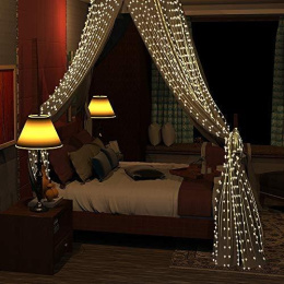 Lampki na druciku 300LED wiązka 10*300cm białe ciepłe (AX8702530)