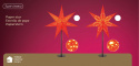Lampka stojąca gwiazda papierowa welur czerwony w gwiazdki (522009)