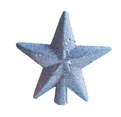 Gwiazda na czub srebrna mała brokatowa (O)