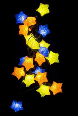 Lampki 20L-6cm gwiazdki gumowe 2,6m dekoracji kolorowe (18/11/ELA)