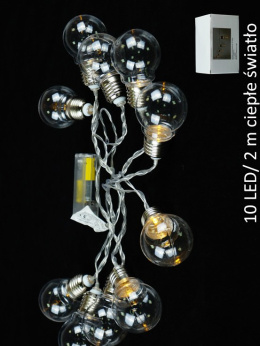 Lampki żarówki 10LED na baterie b.zimne (TG38877-2) -30%