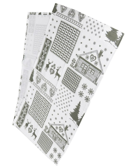 Bieżnik 40*150cm bawełniany biały z szarymi domkami (SJ6-415) -40%