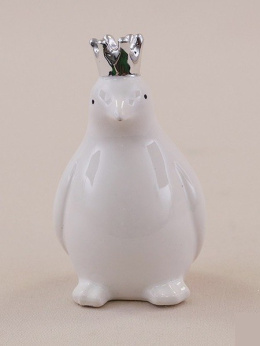 Pingwin ceramiczny szkliwiony w koronie mały 9*5,5*5cm (TG43338) -10%