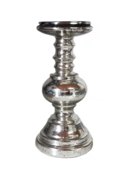 Świecznik szklany srebrny 23*11,5cm (IN0115)