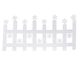Płotek biały pianka ze śnieżynkami 34*67*0,5cm (NGP0044)