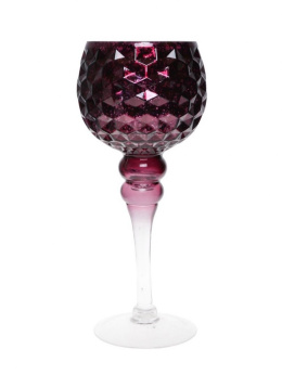 Kielich szklany niski burgund wytłaczany 12*30cm (5290)