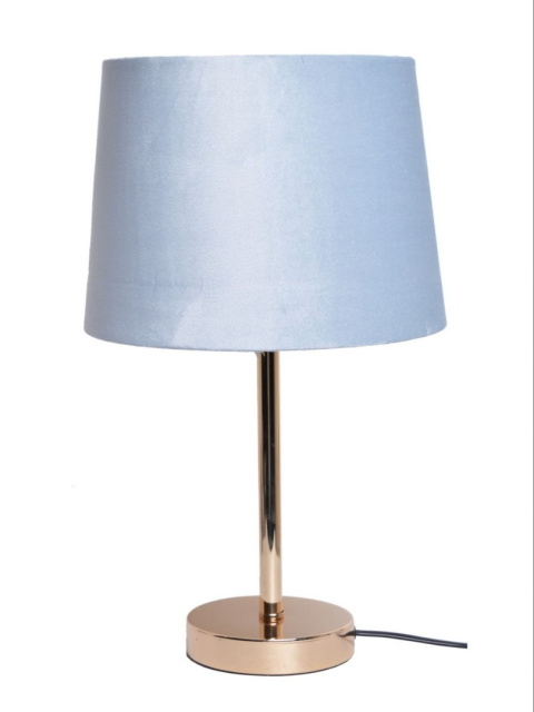 Lampa metalowa z szarym welurowym abażurem 25*25*42cm (2189)