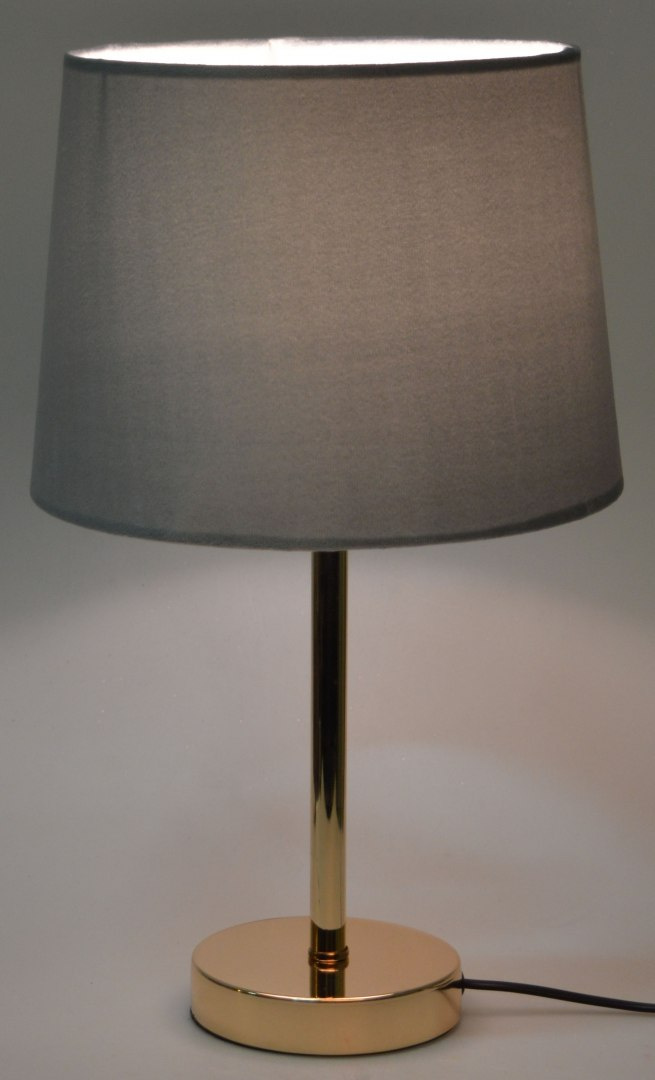 Lampa metalowa z szarym welurowym abażurem 25*25*42cm (2189)