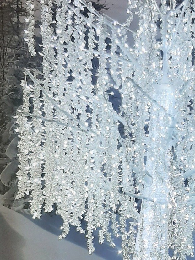 Drzewo "kryształowe" 2524LED białe zimne, transformator 230cm (169171) na podstawie