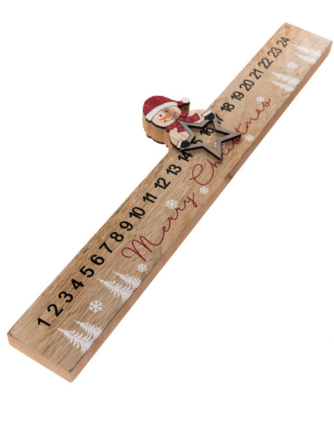 Kalendarz drewniany adwentowy z bałwankiem (ZS1206) 40*2*10cm