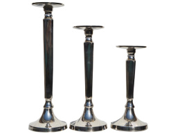 Świecznik metal. srebrny mały 23,5*11cm (IK0072)-20%