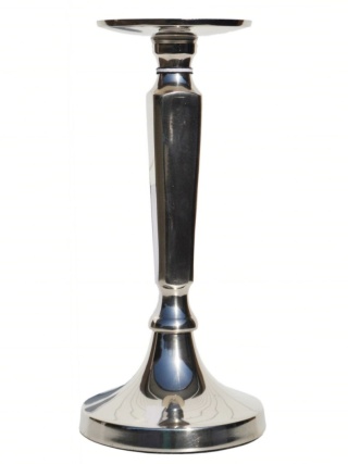 Świecznik metal. srebrny mały 23,5*11cm (IK0072)-20%