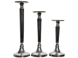 Świecznik metal. srebrny średni 29*11cm (IK0074)-20%