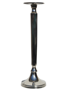 Świecznik metal. srebrny wysoki 35*11cm (IK0076)-20%