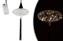Dysk szklany LED 15*11cm przeżroczysty z czarnym chwostem (ART17569) dł.115cm bat.2*AA