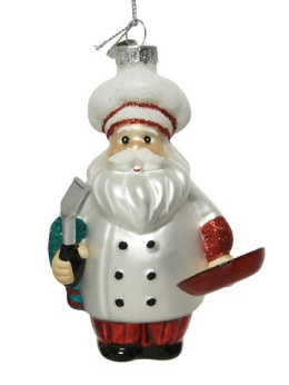 Santa glass frying pan, spatula (120442)