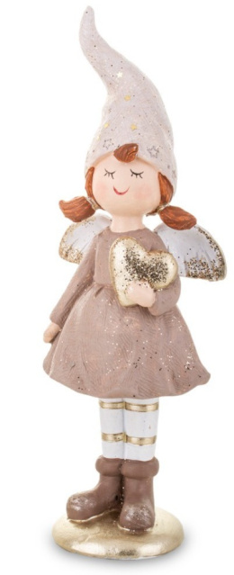 Elf dziewczynka ceramiczna z sercem na podstawie (139564)