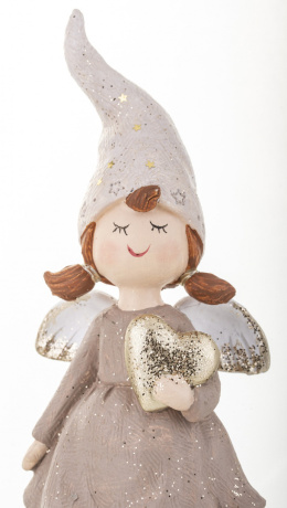 Elf dziewczynka ceramiczna z sercem na podstawie (139564)