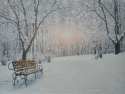 Obraz LED duży Ławka w parku zimą 58*78*1,5cm na baterie 2*AA (483238)