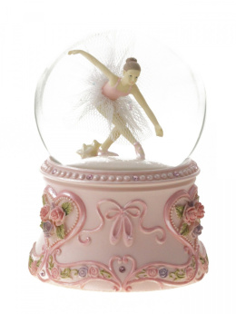 Kula wodna 100mm różowa balerina z pozytywką(263-5038)