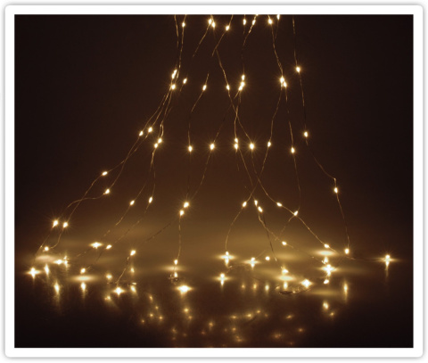 Wire lights 80LED bundle 10*75cm warm white battery operated (AX9731210)