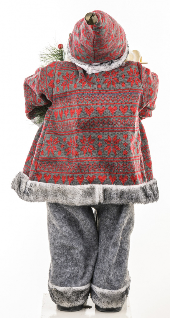 Mikołaj 45cm skandynawski sweterek z nartami średni (CH19B-14084)