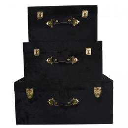 Kufer welurowy czarny duży h;25*58*37cm (6198)-20%