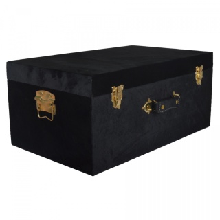 Kufer welurowy czarny mały h:19*40*23cm (116198)-20%