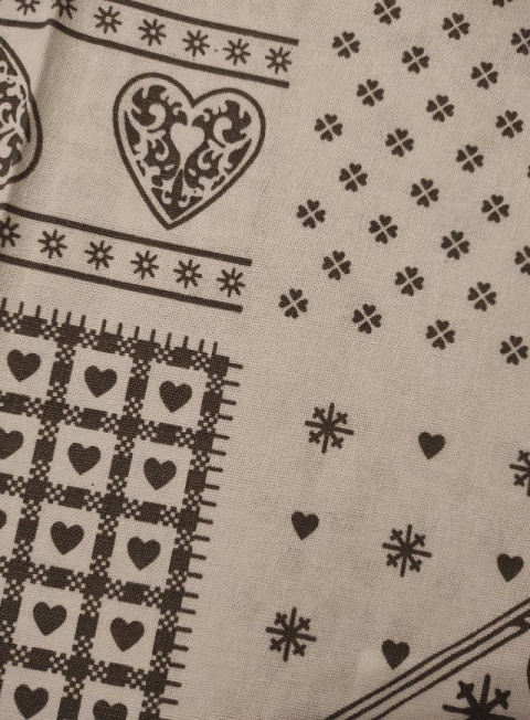 Bieżnik 40*150cm bawełniany biały z szarymi domkami (SJ6-415) -40%