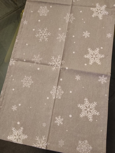 Bieżnik 40*180cm bezowy ze śnieżynką (SJ2-418) -40%