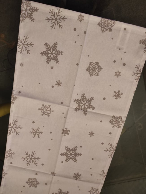 Bieżnik 40*180cm bawełniany biały ze śnieżynką (SJ2-418) -40%