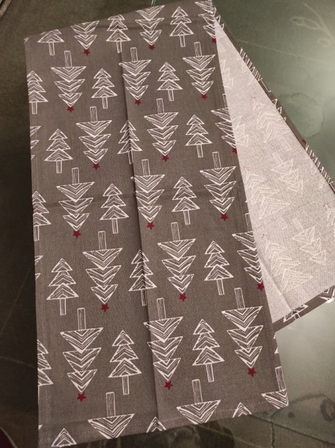 Bieżnik 40*180cm bawełniany szary w białe choinki (SJ8-4180) -40%