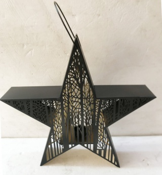 Gwiazda metalowa czarna wisząca /stojąca na t-lighta (IS0463) h:41/54*44*11cm-30%