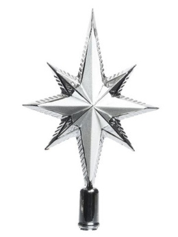 Gwiazda srebrna plastikowa z brokatem na czub(029098)