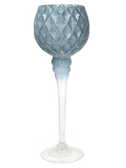 Kielich szklany niebieski mrozowy h:25*10,5cm (XM1M99-02BU)