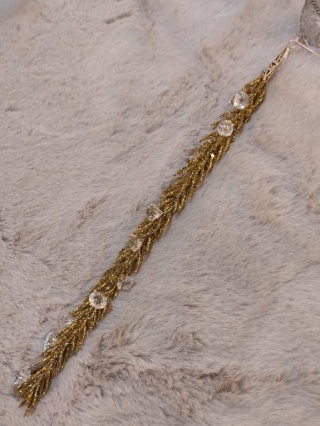 Zawieszka gałązka brokatowa 35cm z diamencikami 3kolory (BX19202)-20%