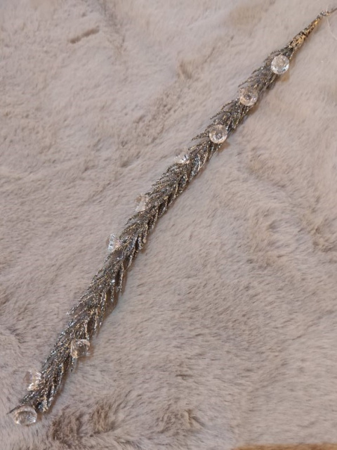 Zawieszka gałązka brokatowa 35cm z diamencikami 3kolory (BX19202)-20%