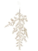 Zawieszka liść brokat 30cm z perełkami szampański (BX19184)-20%