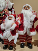 Mikołaj stojący 45cm czerwony cukierkowe laseczki (740452)