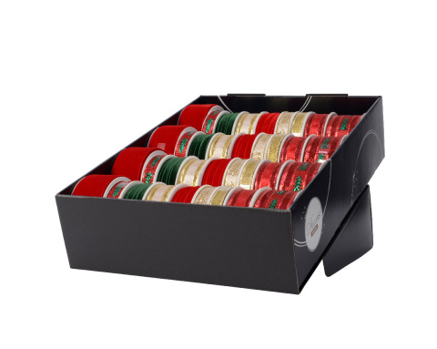 Wstążki na szpuli, tasiemki, sznurki MIX "KOLEKCJA KLASYCZNE ŚWIĘTA" 9wzorów (448715)