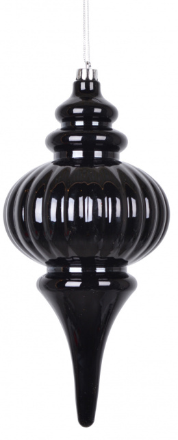 Bombka sopel plastikowy czarny błysk duży 25cm(2924)