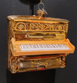 Bombka szklana: Pianino złoty błysk (120731)