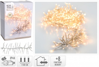 Girlanda świetlna 1512LED dł. 11m biała ciepła transparentny przewód(AGL550450)