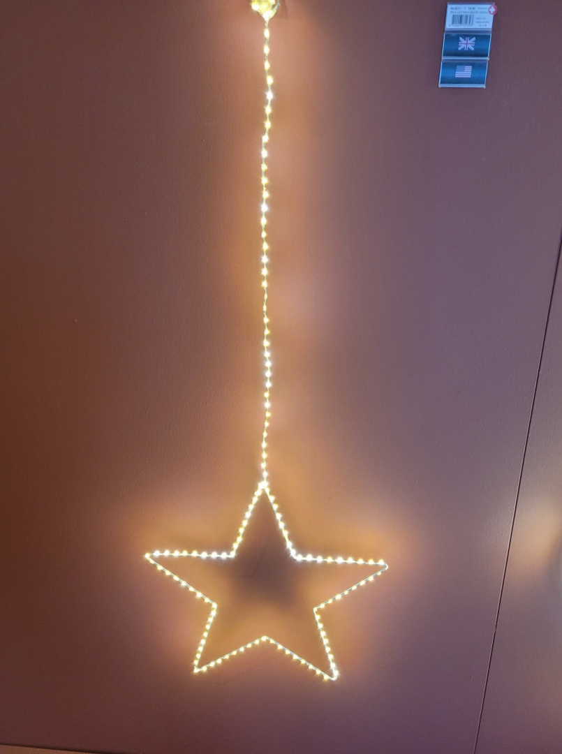 Gwiazda metalowa 38*38cm z oświetleniem micro 130LED (496617) białe ciepłe wew/zew