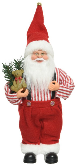 Mikołaj stojący 30cm świąteczny z misiem (740462)