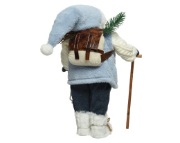 Mikołaj stojący 45cm z latarnią biało niebieskie futerko (740440)