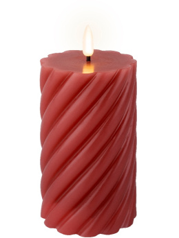 Świeca LED 15cm stearyna róż naturalny płomień (486359)