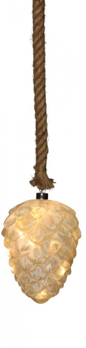 Szyszka szklana mrozowa 22,5cm 15LED na sznurze (ABR523530) dł.102cm