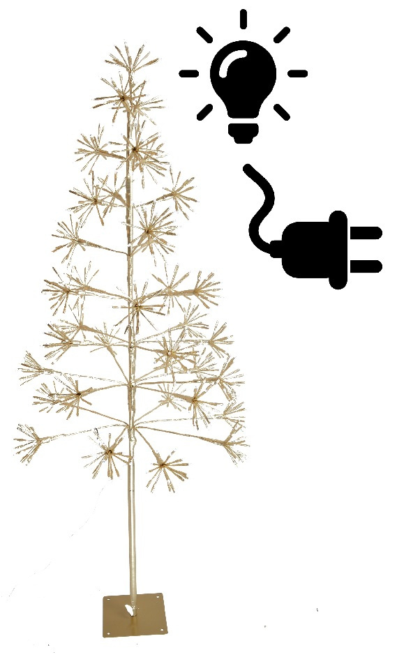 Drzewko złote "jeżyk" 180cm 704LED 240V na podstawie (449)
