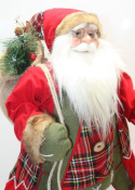 Mikołaj 60cm w płaszczu z drewnianą zawieszką buty futerko (CH19B-14237)